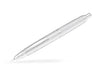 A silver Pilot Capless Stripe fountain pen with a precision mechanism allowing the nib to retract into the barrel.