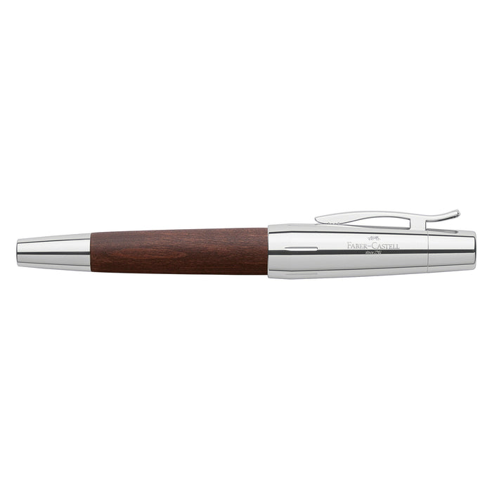 Faber-Castell e-motion fountain pen - wood and chrome dark brown