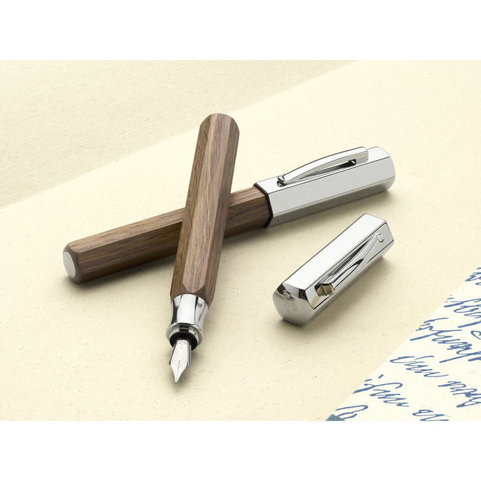 Faber-Castell Ondoro fountain pen - smoked oak wood