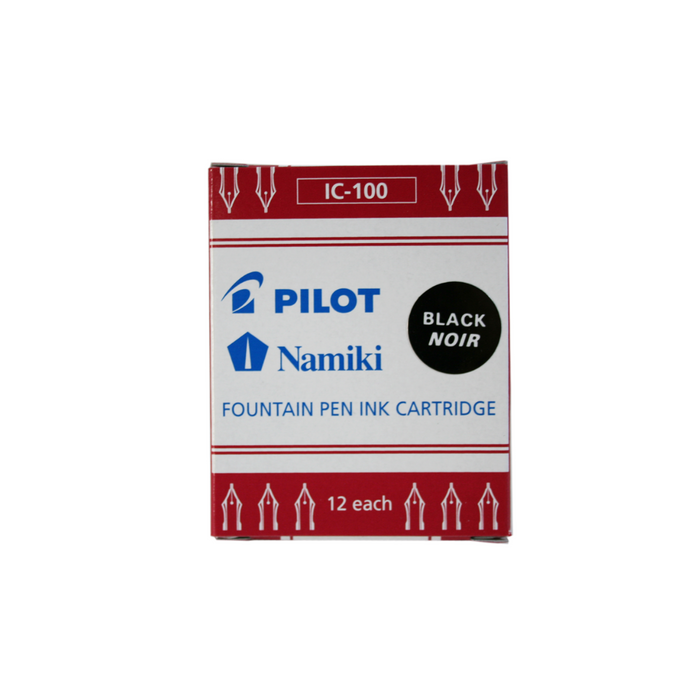 Pilot IC-100 - Set of 12 Cartridges - Black